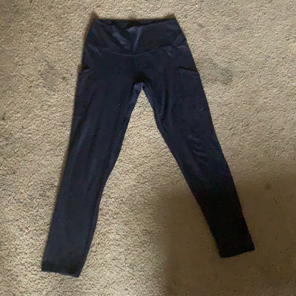Aerie Chill. play. Move. Navy leggings with pockets